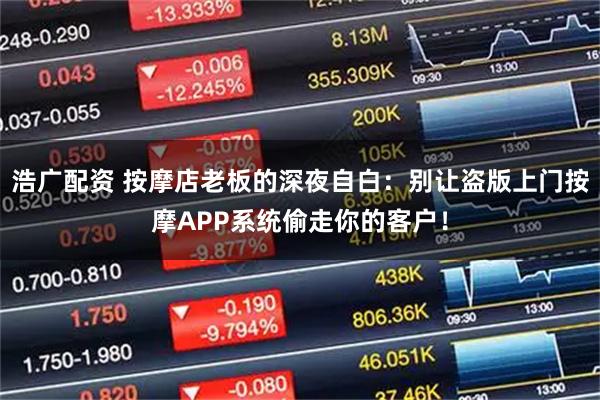 浩广配资 按摩店老板的深夜自白：别让盗版上门按摩APP系统偷走你的客户！